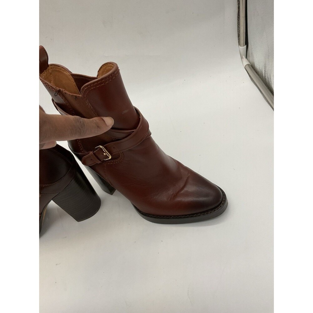 Coach Women’s Brown Leather Ankle Boots Buckle Accent Round Toe US 7 B - Picture 6 of 10
